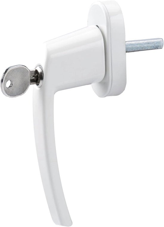 Maniglia per finestra - sicurezza finestra con chiusura - 2 pezzi - bianco - metallo