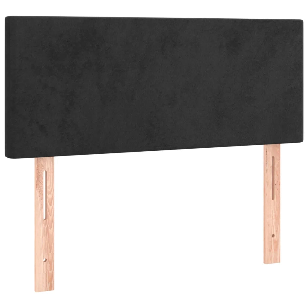 Letto a Molle con Materasso e LED Nero 90x190 cm in Velluto
