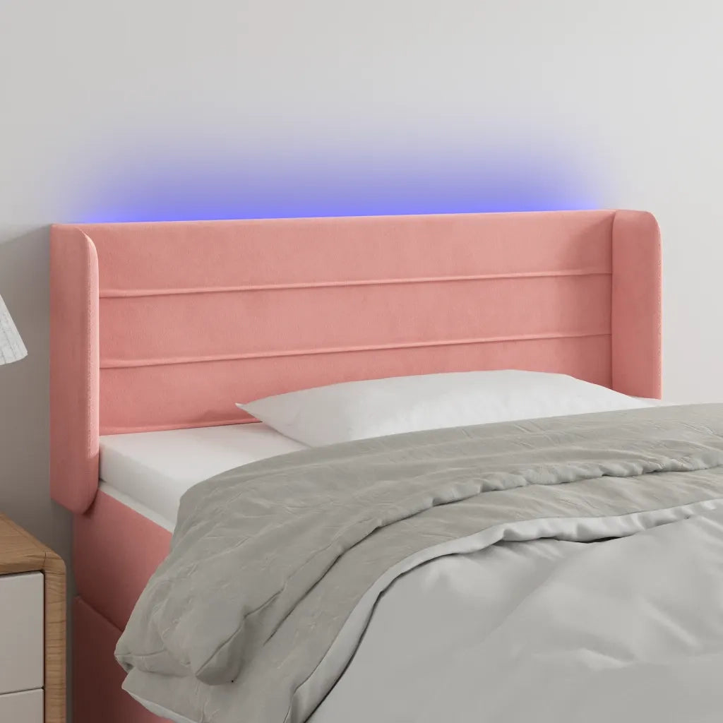 Testiera | Testata a LED Rosa 93x16x78/88 cm in Velluto
