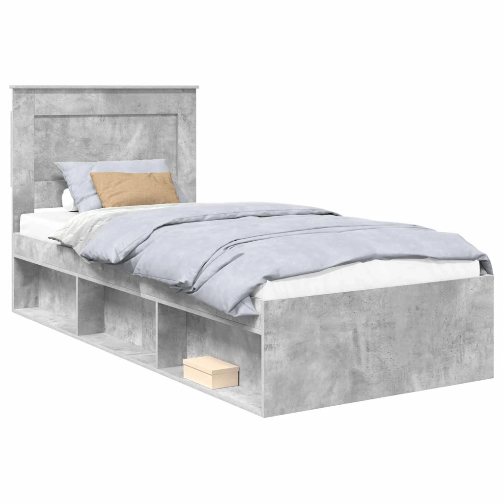 Struttura del letto-Giroletto Grigio Concret¨¨ 100 x 200 cm Pino massello 620117