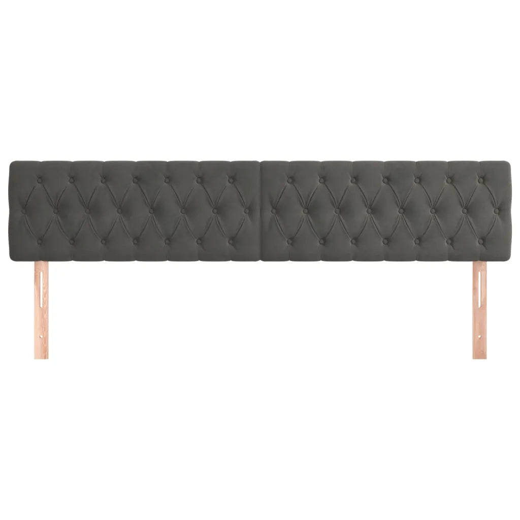 Testiera | Testata Grigio Scuro 200x7x78/88 cm in Velluto