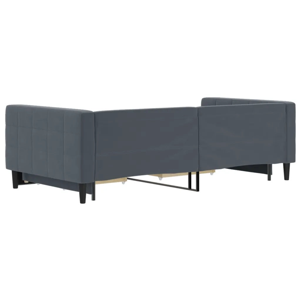 Divano letto | Sof¨¤ letto | Letto singolo Estraibile Cassetti Grigio Scuro 100x200cm Velluto