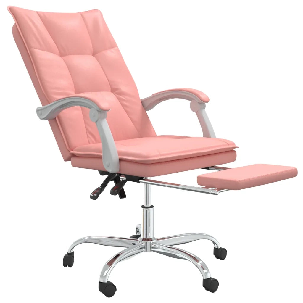 Poltrona | Sedia Relax da Ufficio Reclinabile Rosa in Similpelle