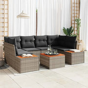 Set Divano da Giardino 7 pcs Grigio Poly Rattan 3356704