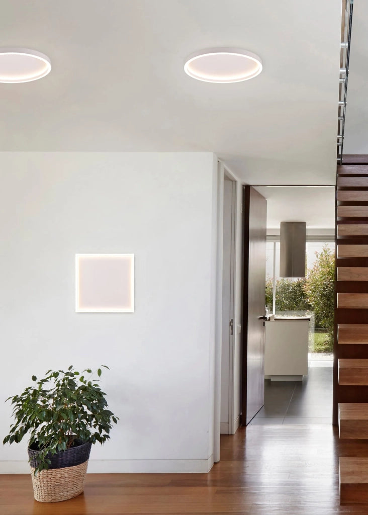 Plafoniera LED quadrata Rotonda bordo bianco