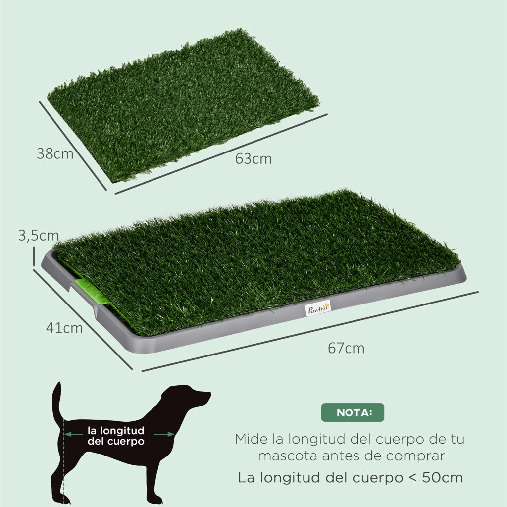 Toilette per Cani con Erba Artificiale ¨C Xylo ¨C Verde 67x41x3,5 cm