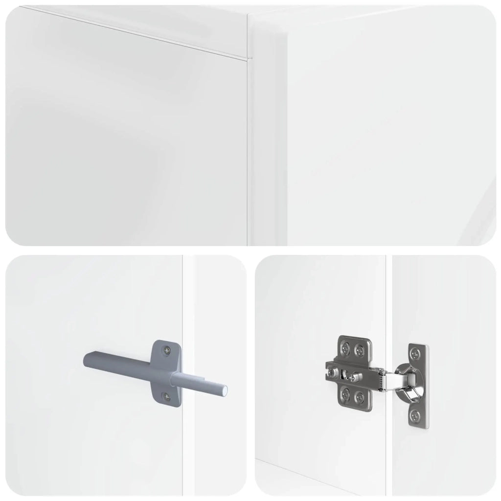 Mobile TV Bianco Lucido Legno ingegnerizzato 896239