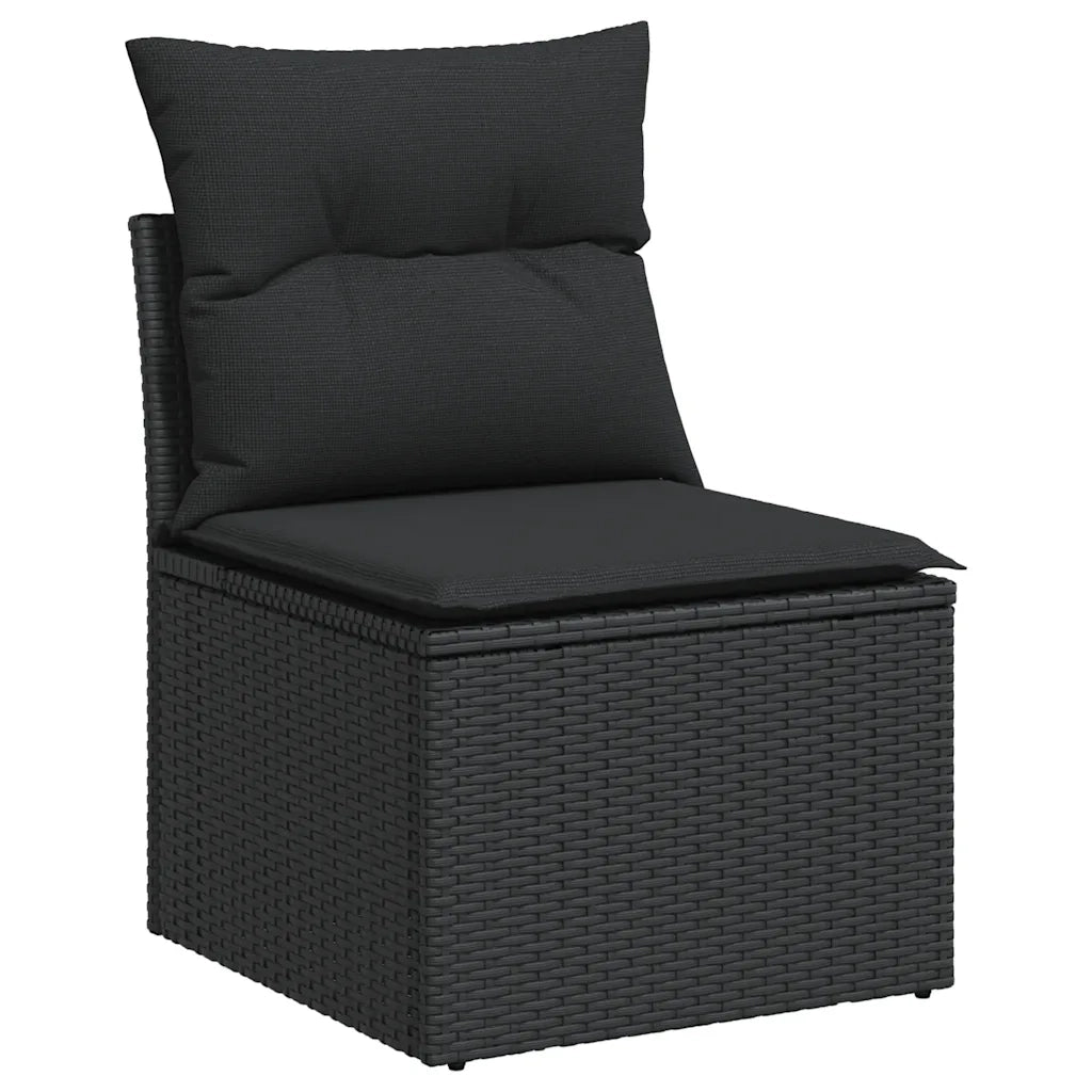 Set Divani da Giardino con Cuscini 7pz Nero Polyrattan 3327107