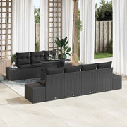 Set Divano da Giardino con cuscino 8 pcs Nero 3357866