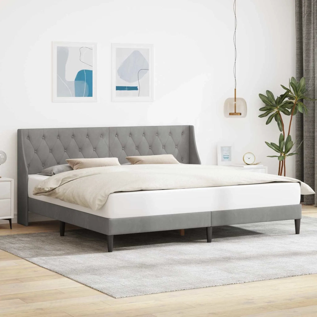 Struttura del letto-Giroletto Grigio chiaro 180 x 200 cm Velluto 823857