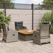 vidaXL Set Divani da Giardino 5 pz con Cuscini in Polyrattan Grigio
