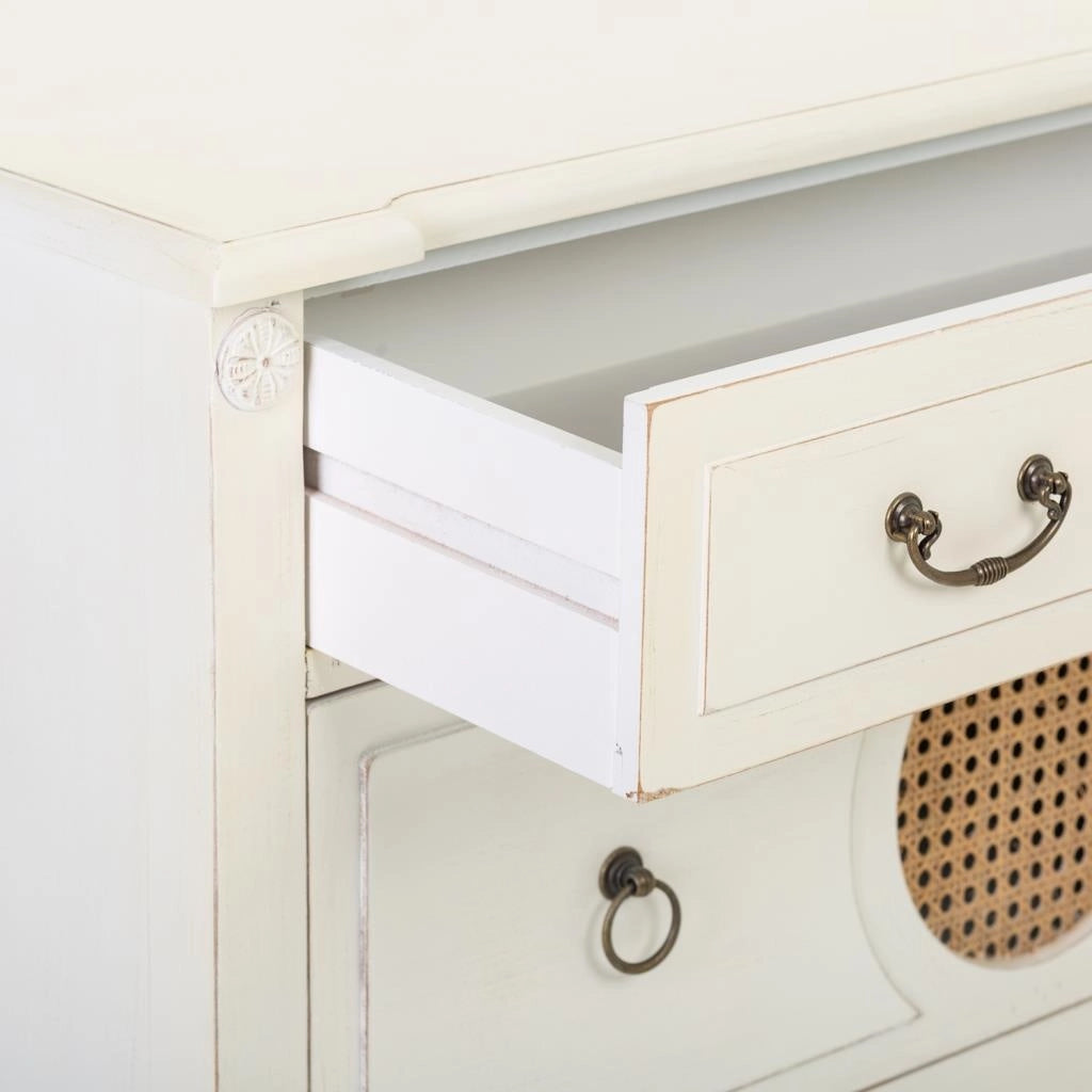 Cassettiera in legno bianco 88x38x72h