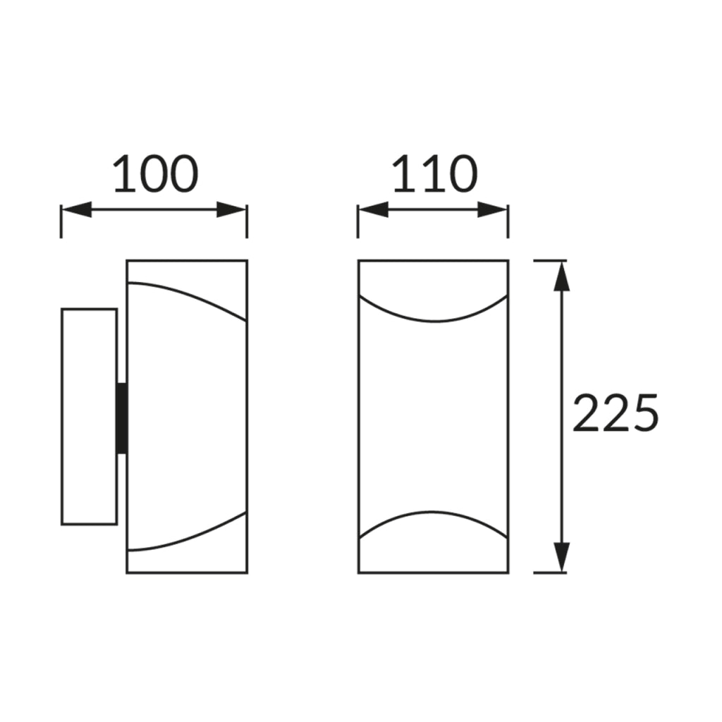 Applique esterna grigia tubo su/giù 2xGU10 IP54 Struhm