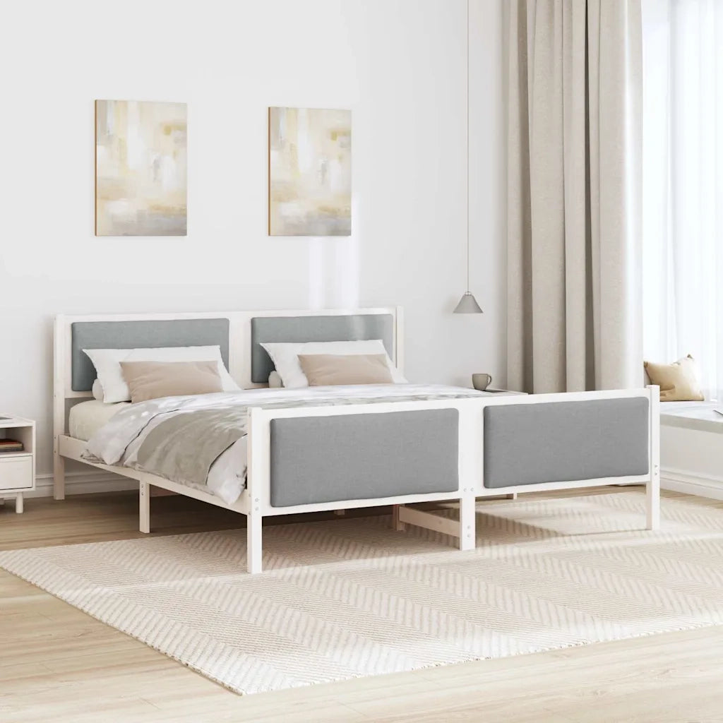 Struttura del letto Grigio chiaro 200 x 200 cm Tessuto