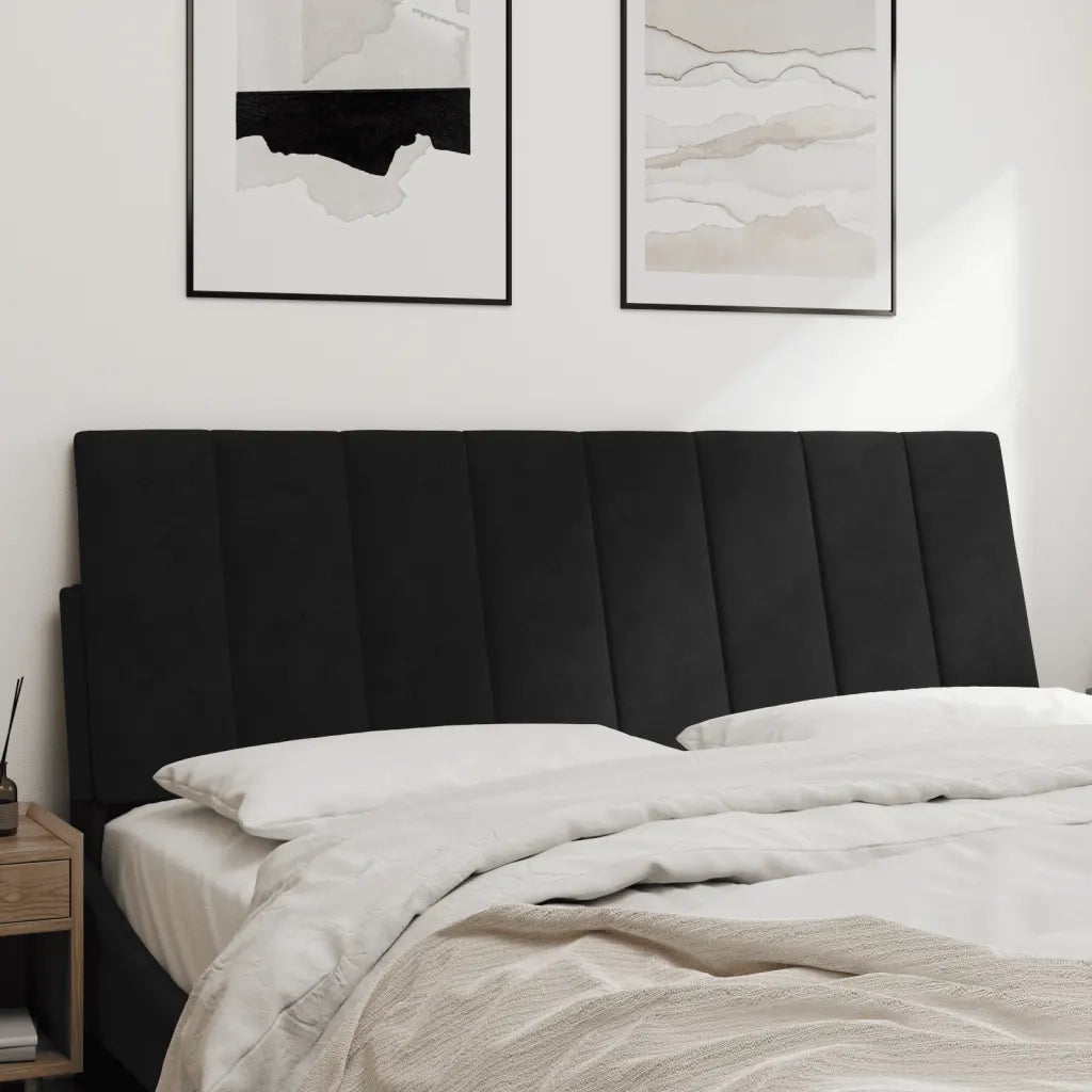 Cuscino Testiera Hanko Nero 140 cm in Velluto 374671