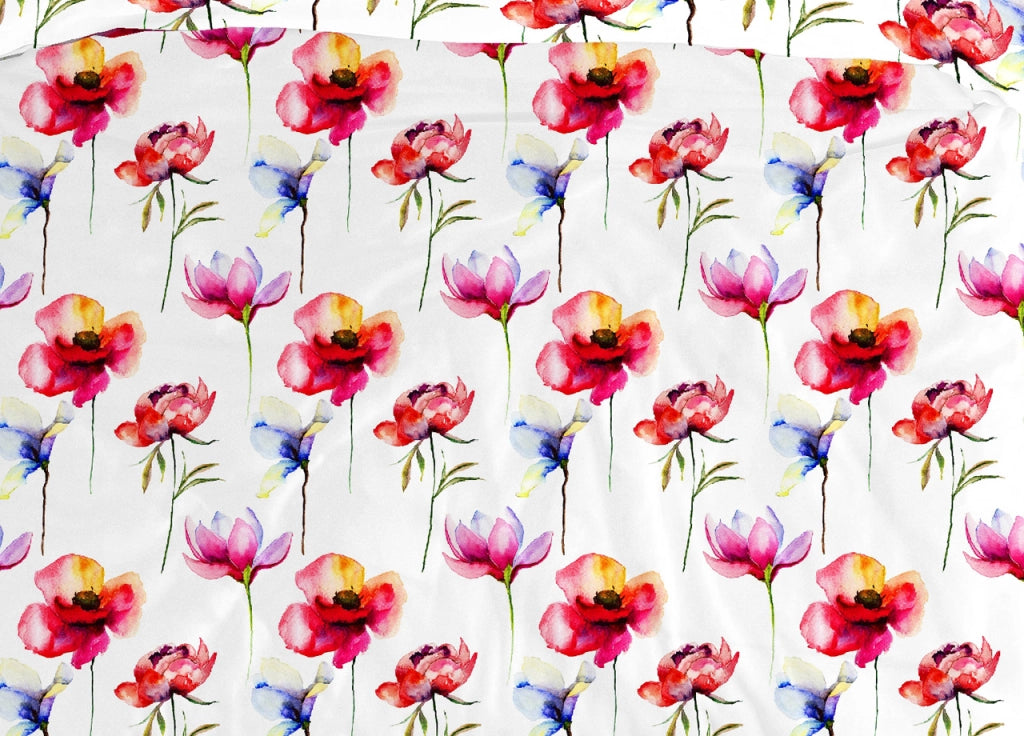 Sacco Copripiumino Federe Letto Matrimoniale Stampa Digitale Cotone Flora