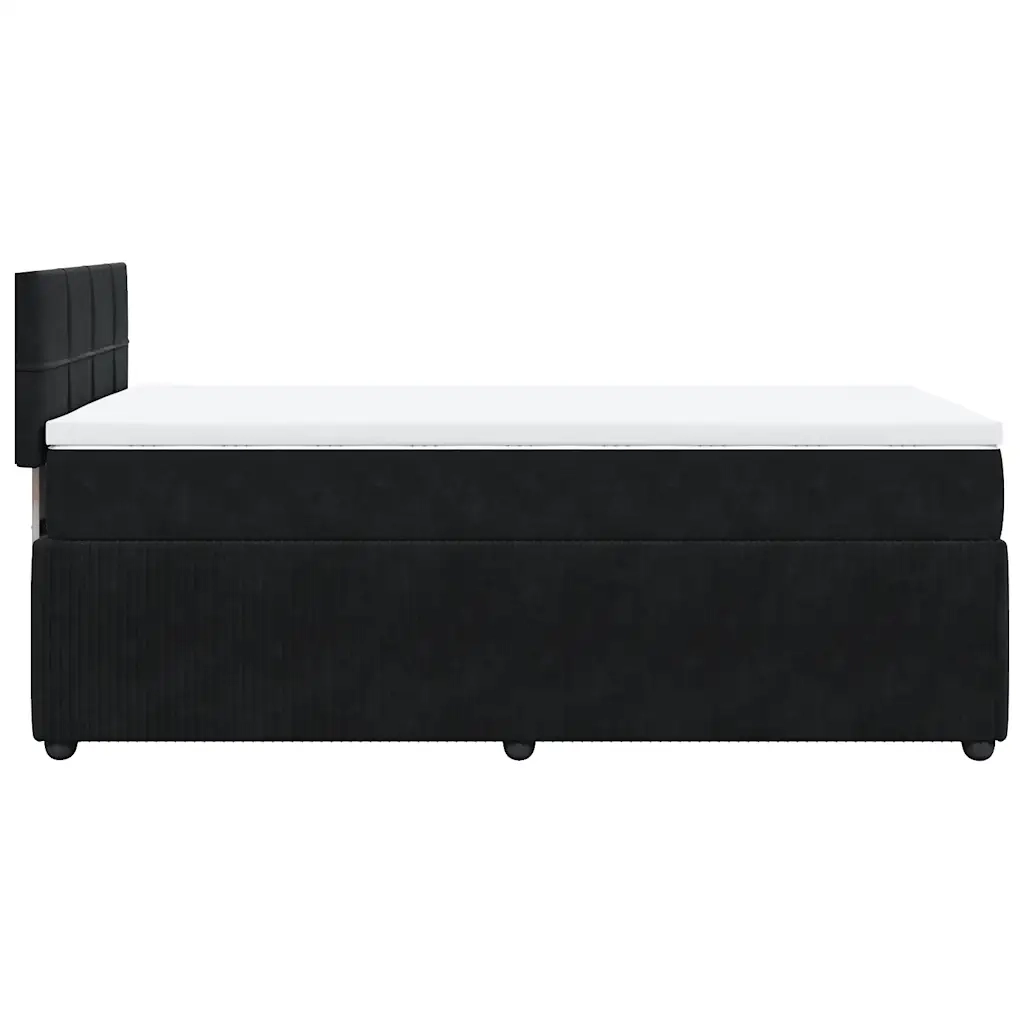 Giroletto a Molle con Materasso Nero 100x200 cm in Velluto