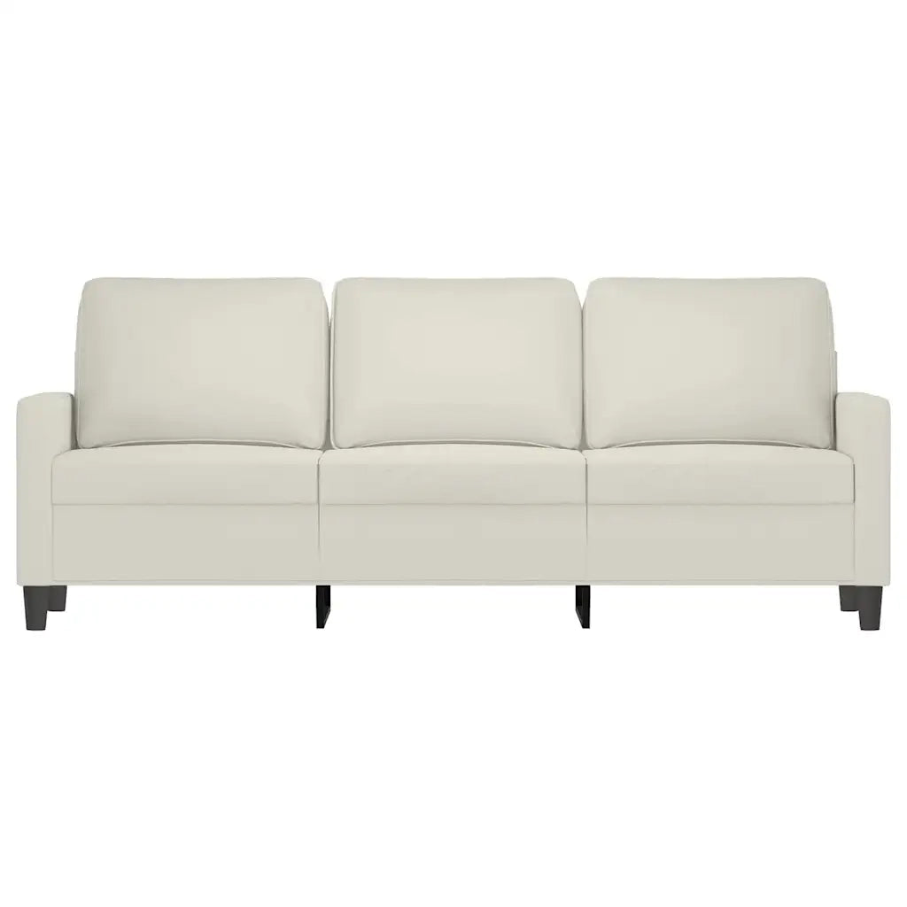 Divano a 3 Posti-Sofa 3 Posti Crema 180 cm in Velluto 204194