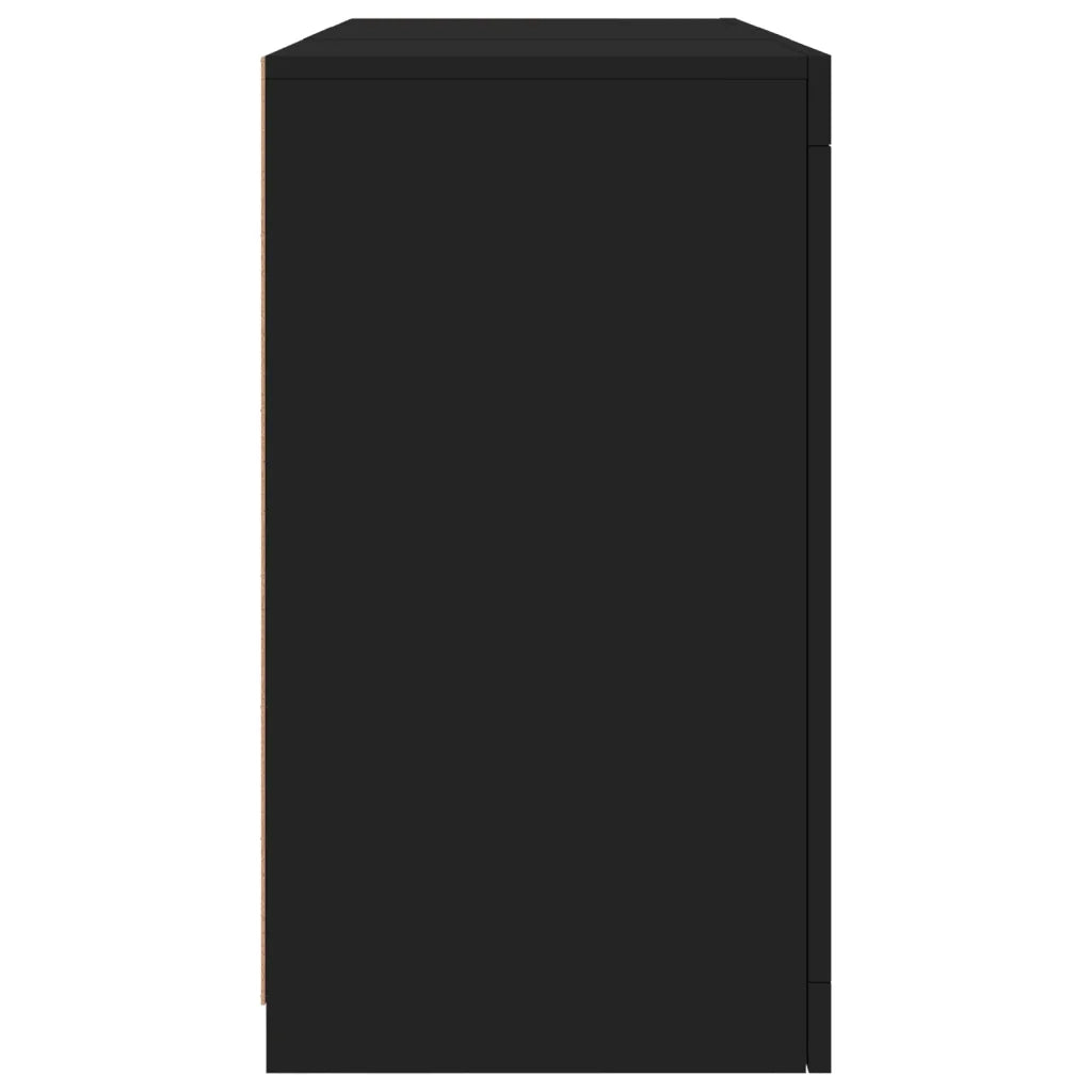 Credenza con Luci LED Nera 123x37x67 cm