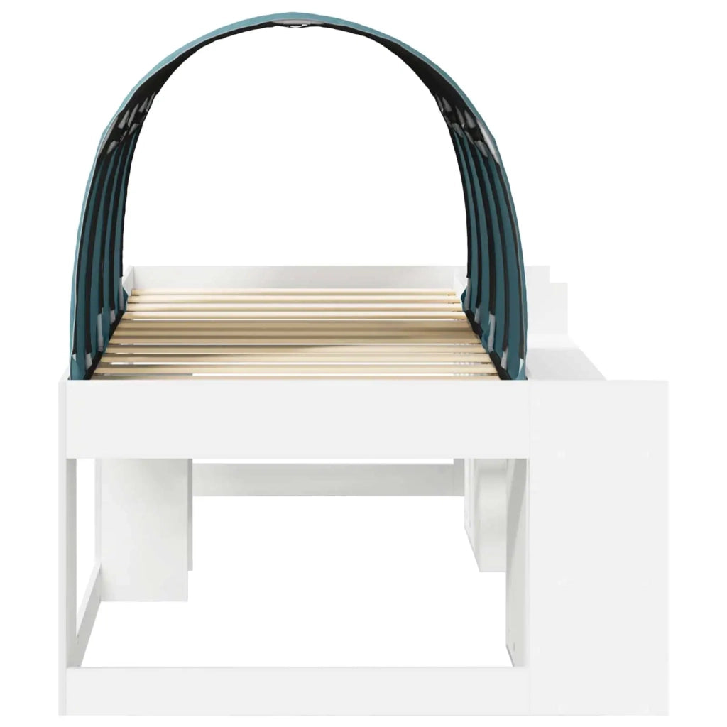 Letto con Tunnel 3 pcs Bianco e azzurro Legno ingegnerizzato