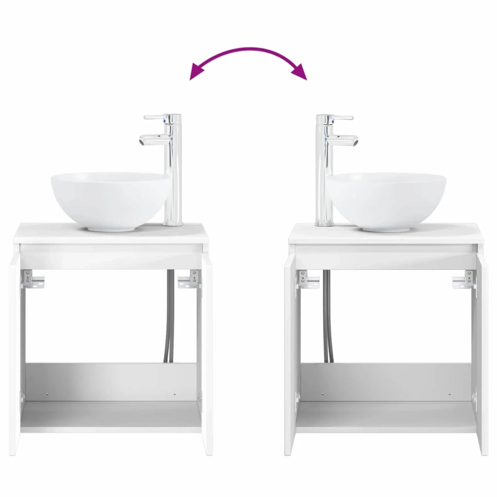 Set di mobili per il bagno 2 pz Bianco Legno ingegnerizzato 3404024