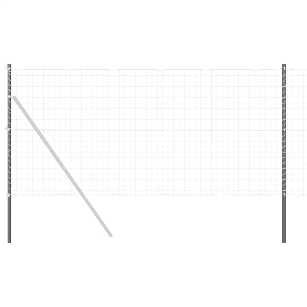 Palo della recinzione 2 pcs Grigio Acciaio Verniciato a Polvere 42012767