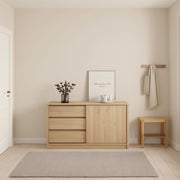 Credenza Bebinca, Buffet da soggiorno, Madia da salotto, Dispensa da cucina, 119x50 h76 cm, Rovere