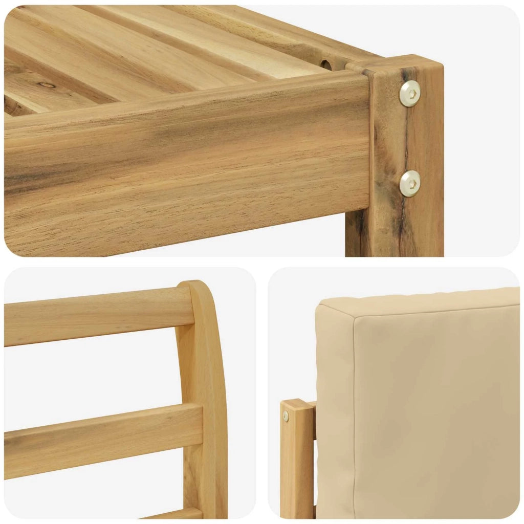 Set di divani da esterno 7 pcs Bianco e Beige Poliestere 3392158