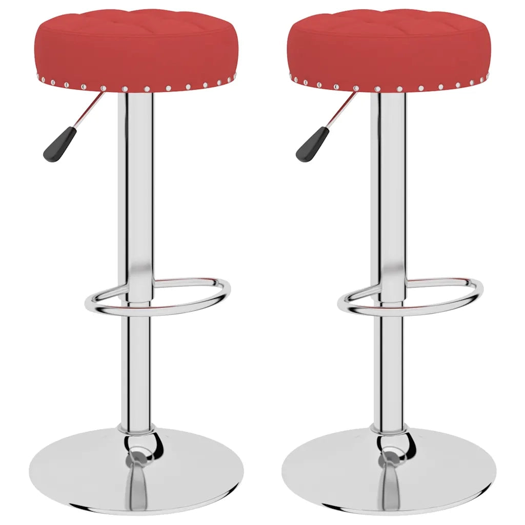 Sgabelli da Bar 2 pz Rosso Vino in Tessuto 332979
