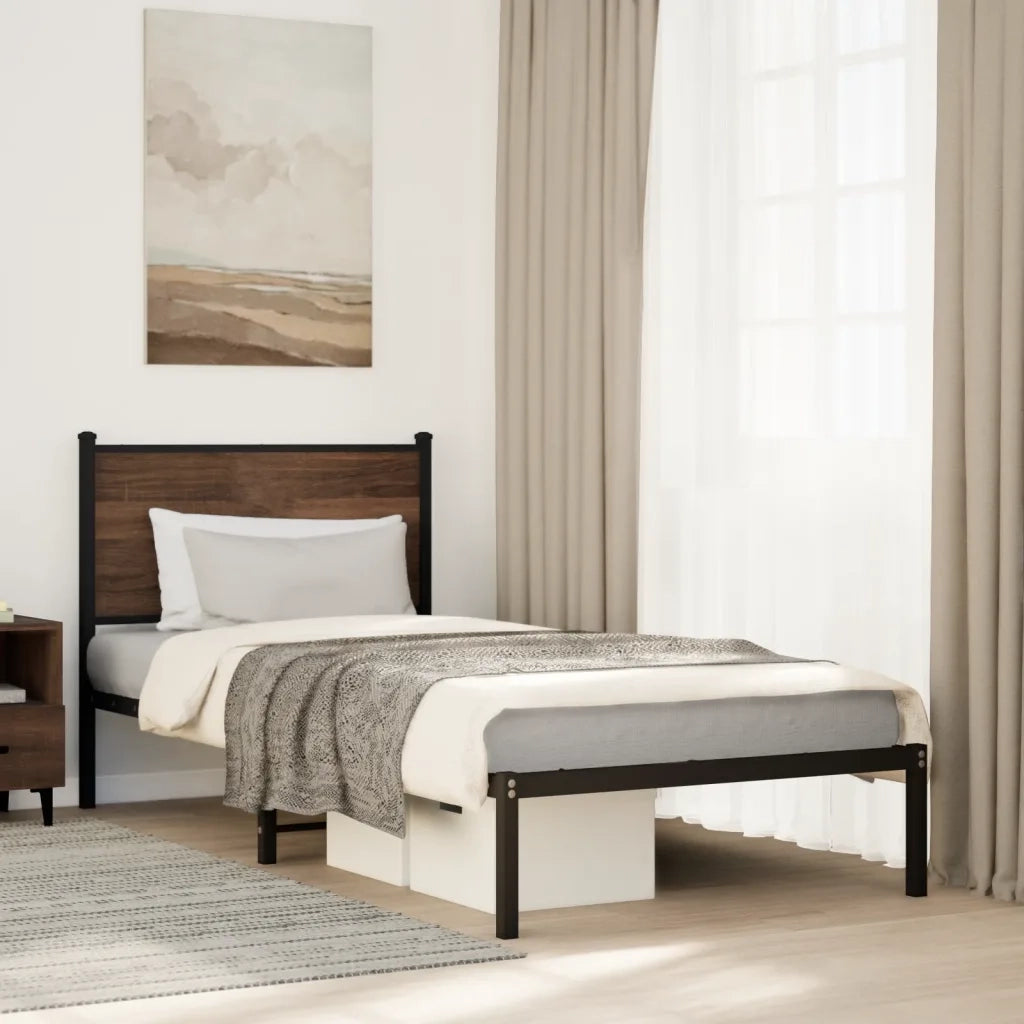 Giroletto senza Materasso in Metallo Rovere Marrone 90x190 cm 4007757