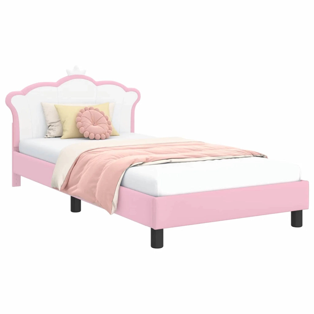 Struttura letto bambini con testata Rosa 90 x 190 cm PU