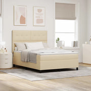 Letto a molle con materasso con led Crema 140 x 200 cm Tessuto