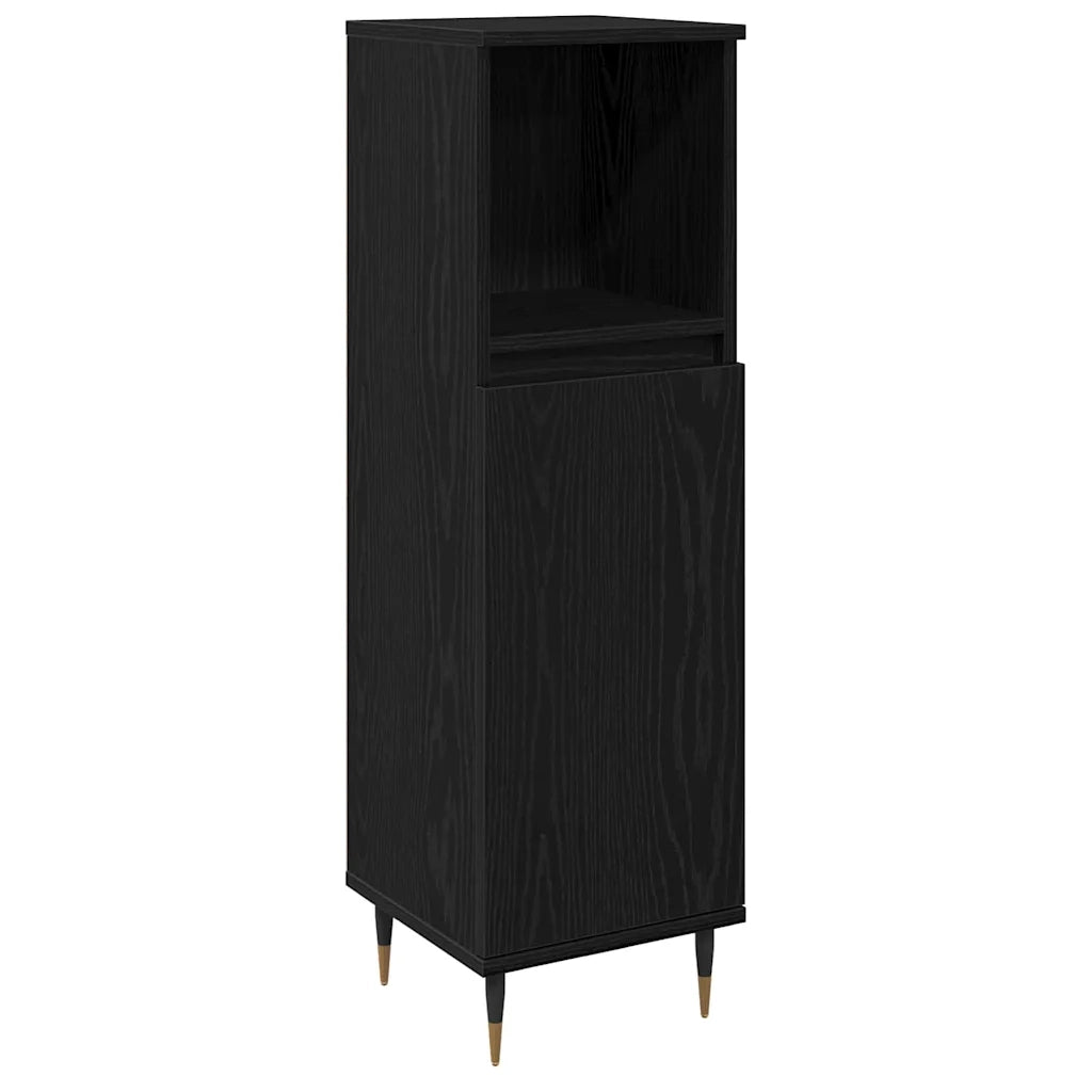 Set di mobili per il bagno 3 pcs Rovere Nero 30 x 30 x 190 cm 3333098