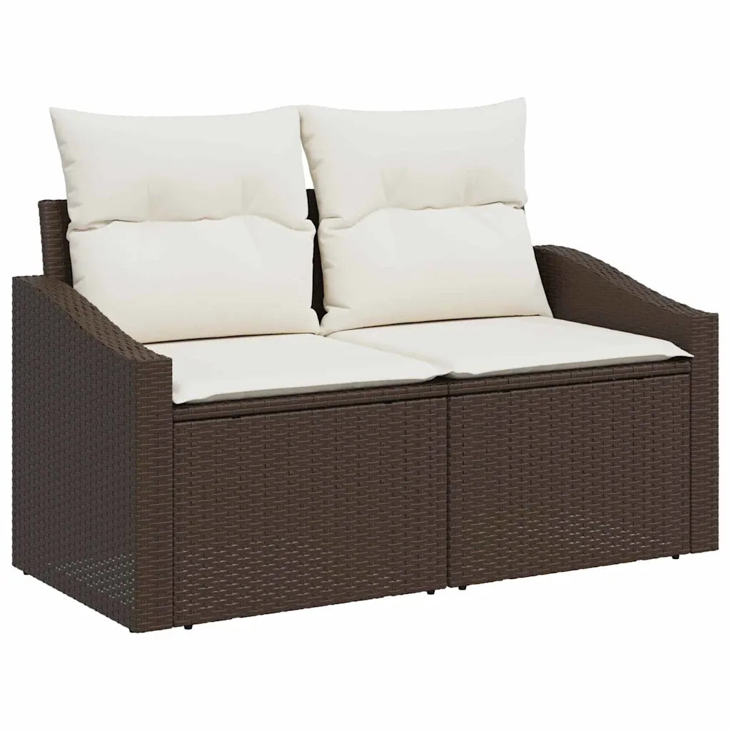 Set di divani con cuscino 5 pcs Marrone polyrattan 3346718