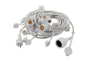 STRINGA ELETTRIFICATA PICNIC BIANCA 10 LUCI ATTACCO E27 IP54 CON SPINA SCHUKO 100CM