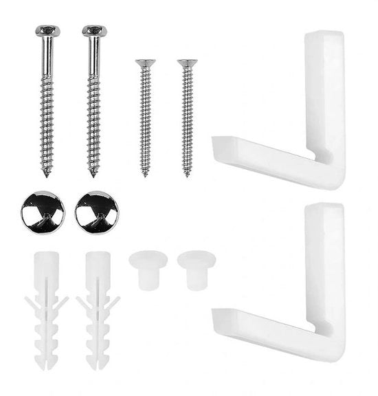 Impianto di fissaggio per toilette/bidet - Fissaggio L per toilette/bidet - Installazione facile e intuitiva - Kit di viti e bulloni - Supporto robusto per toilette - Fissaggio per toilette
