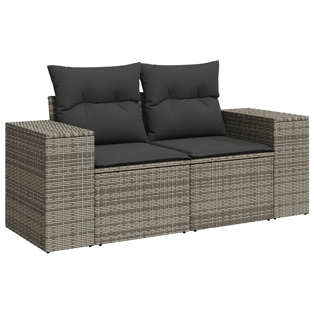 Set Divano da Giardino 5 pz con Cuscini Grigio in Polyrattan 3327950
