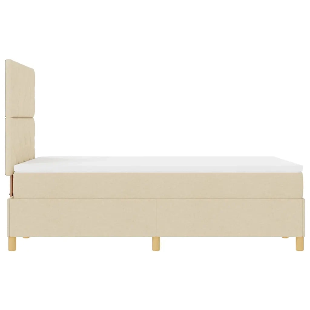Letto a Sorgente LED con materasso Crema 120 x 190 cm Tessuto 3343164