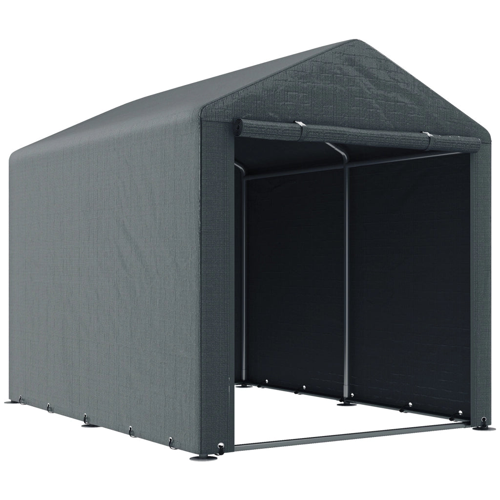 Capannone per Attrezzi ¨C zephmum ¨C Grigio Scuro 160x218x172 cm