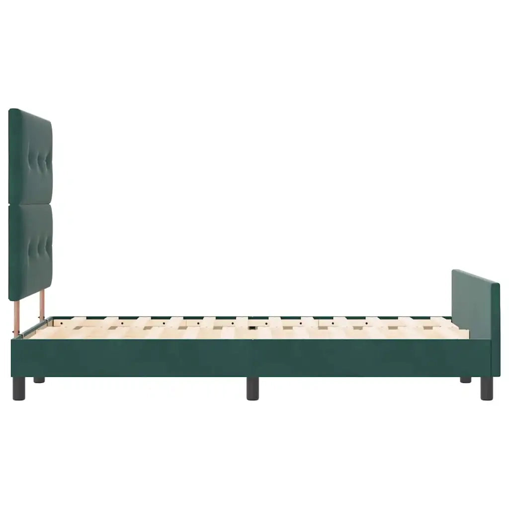 Letto a molle con testiera Verde Scuro 120 x 200 cm Velluto 3344936