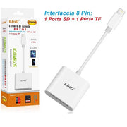 Trade Shop - Lettore Di Schede Memory Card Otg 2in1 Interfaccia Lightning Micro-sd/tf Ith498 -