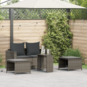 Set Divano da Giardino 5 pz con Cuscini Grigio in Polyrattan 4104165