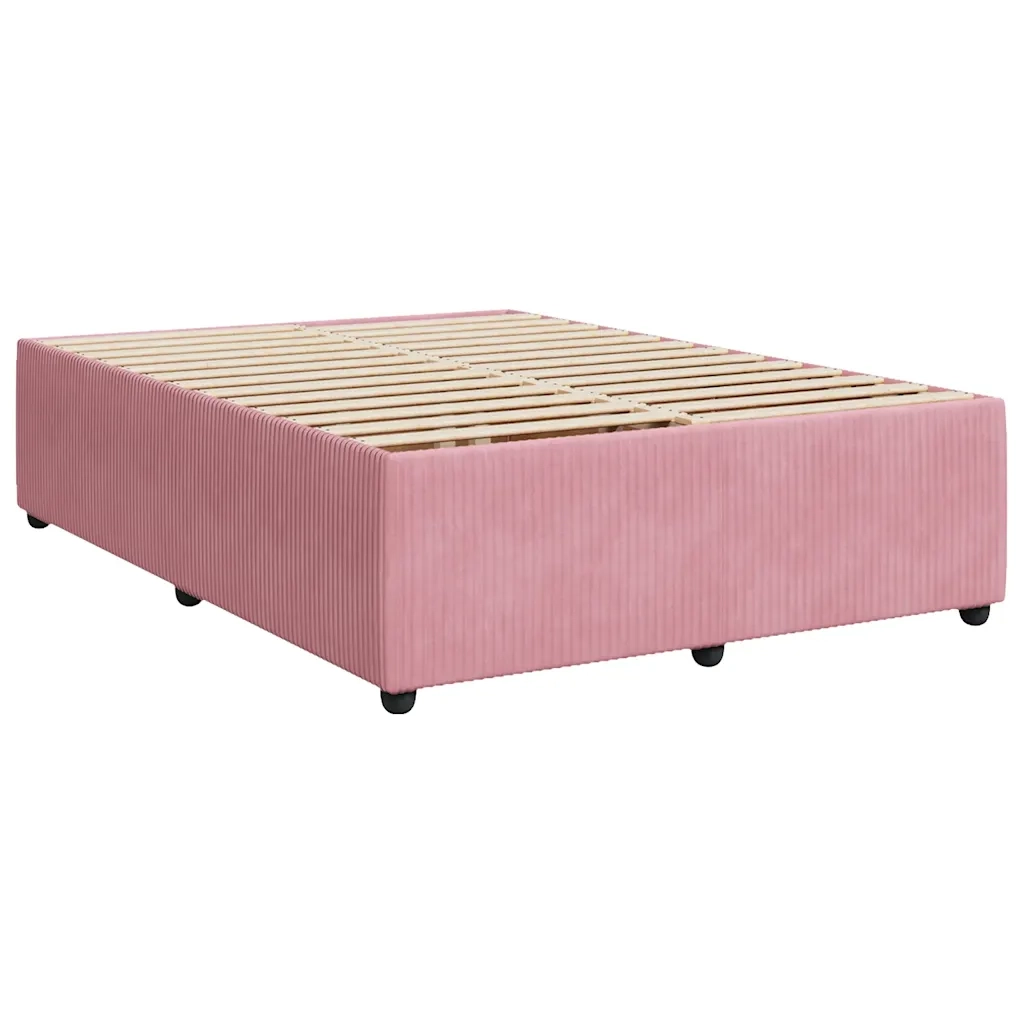 Giroletto a Molle con Materasso Rosa 140x200 cm in Velluto 3287757