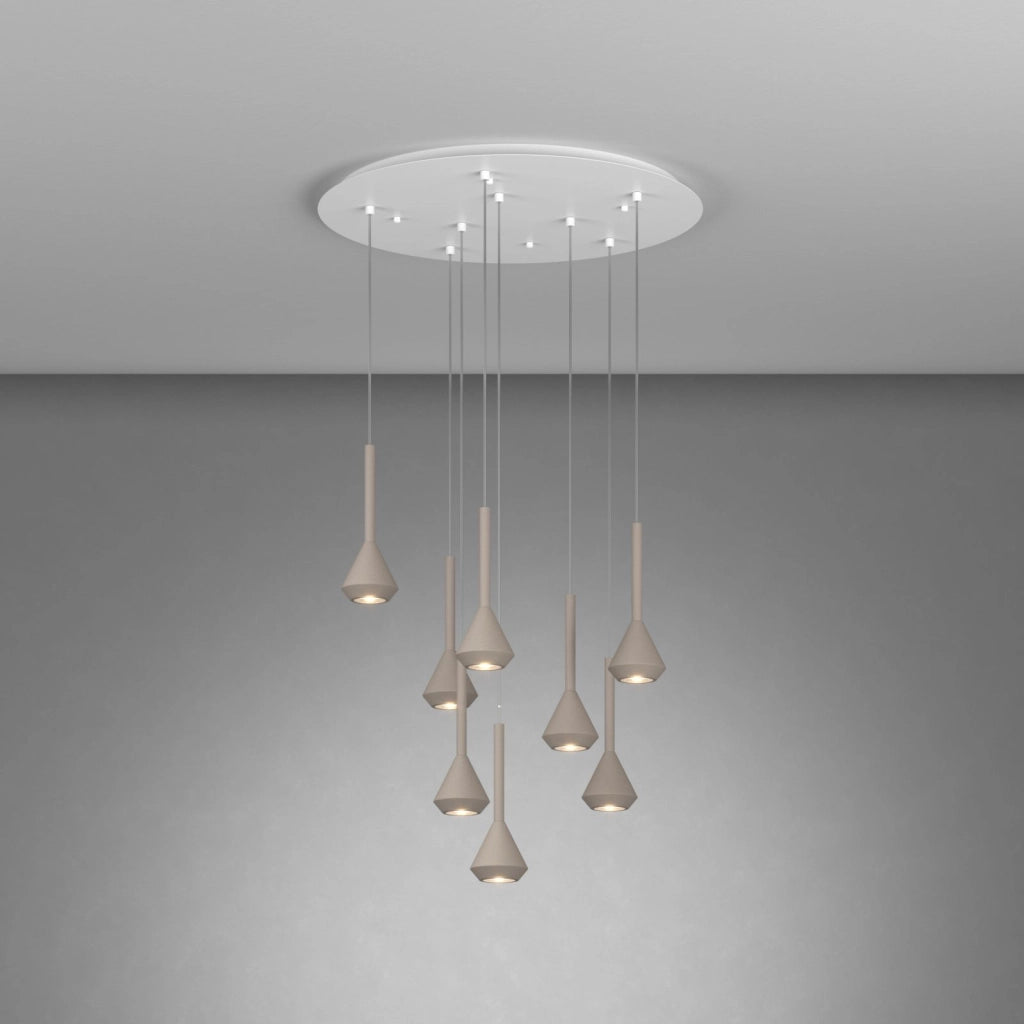 1202 SOSPENSIONE 1 LUCE ATTACCO GU10 COLORE SABBIA CON CAVO CM 250 ROSONE DA ACQUISTARE SEPARATAMENTE