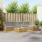 Set di divani da esterno 6 pcs Bianco e Grigio Chiaro 3390381