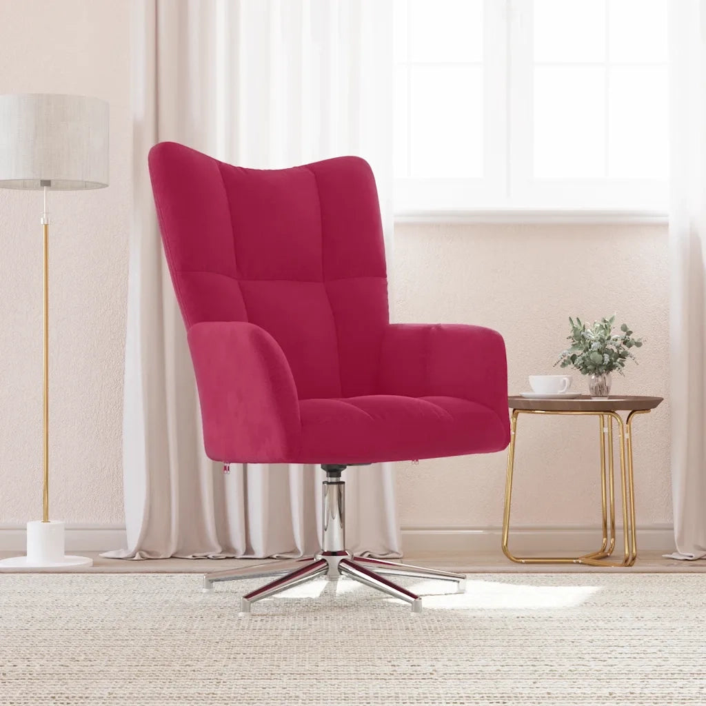 Sedia Relax Rosso Vino in Velluto 328122
