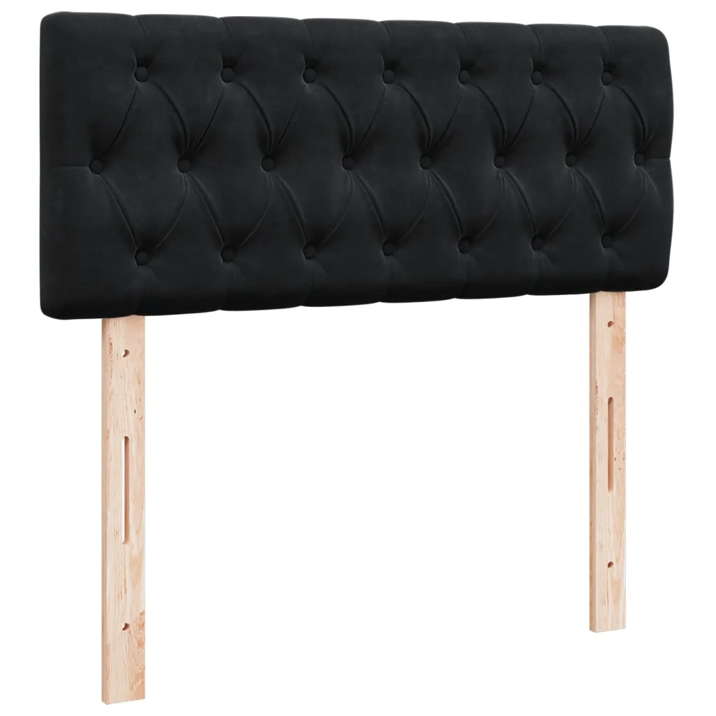 Giroletto a Molle con Materasso Nero 120x190 cm in Velluto 3286266