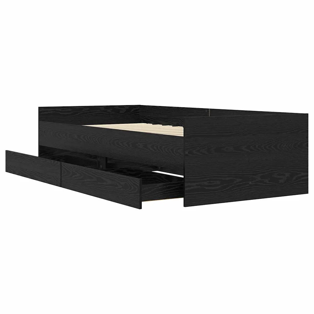 Struttura del letto-Giroletto Rovere Nero 90 x 200 cm Pino massello