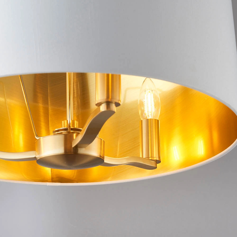 Lampadario Harvey Endon oro satinato bianco 3xE14 40W