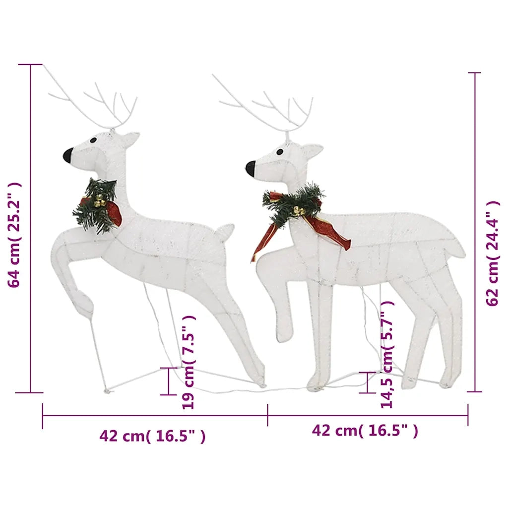 Renne di Natale 2 pz Bianco 40 LED CFW6368792